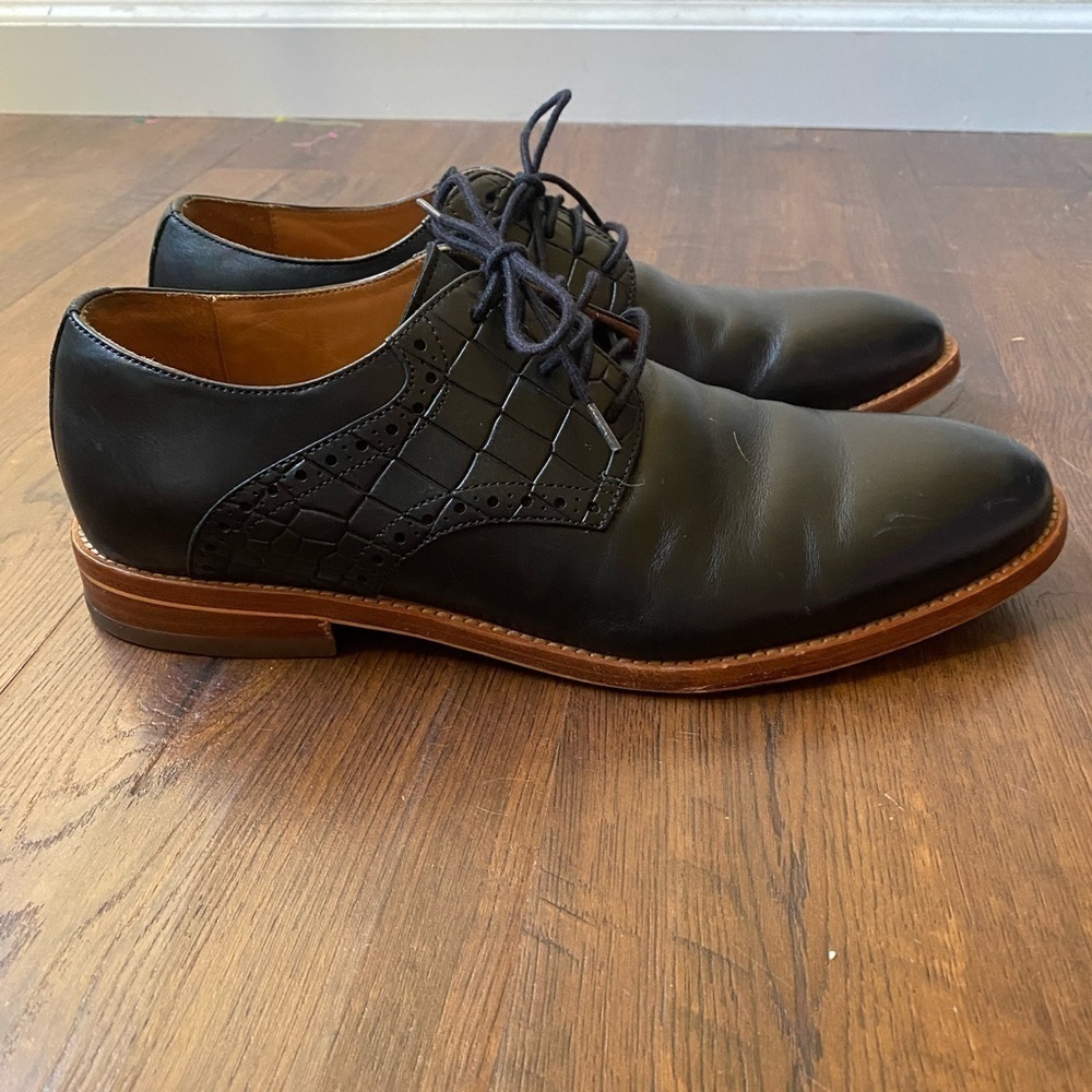 Warfield & Grand Archer Black Leather Oxford SZ 8 - Picture 4 of 15